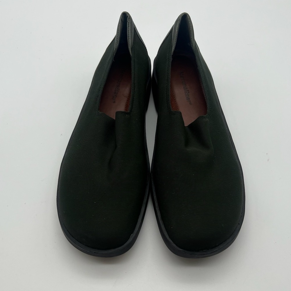 Naturalizer Womens 8M Green Ribbed Fabric Slip On Loafers Fit 4U System 103N70